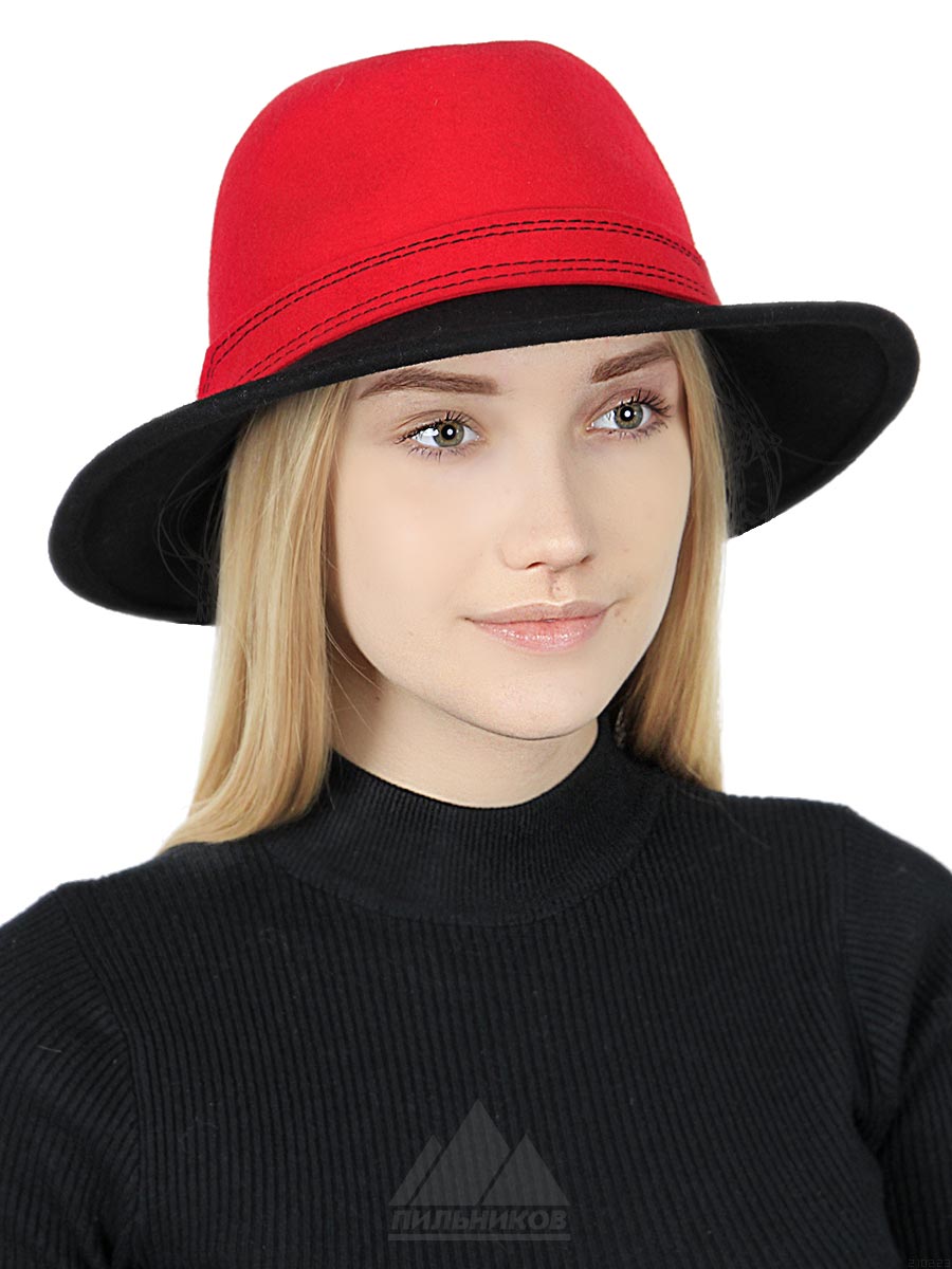 Женская фетровая шляпа Федора черная