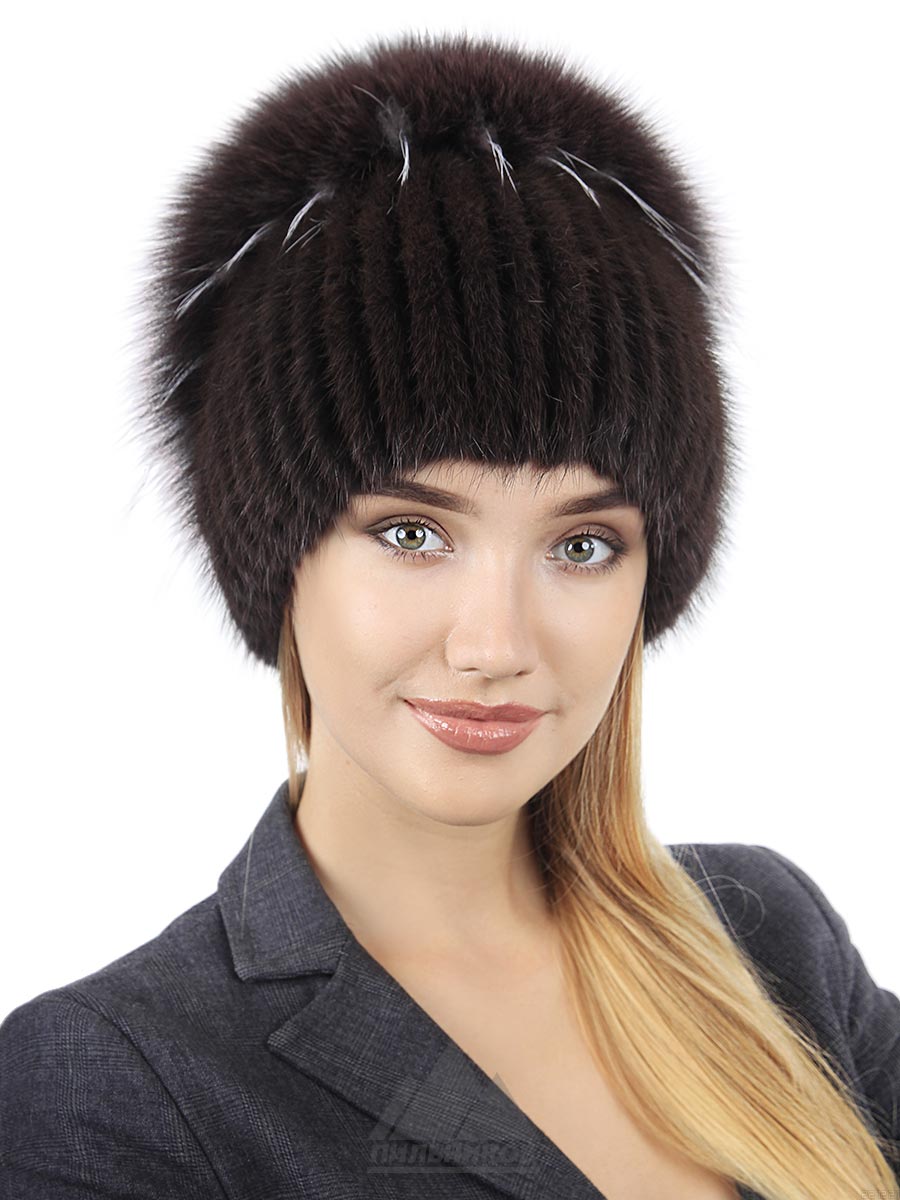 шапка норковая вязаная женская фото цена